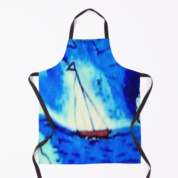 Item preview, RETRO sail boat water colour 1950s blue summer day designed and sold by thats2gay.