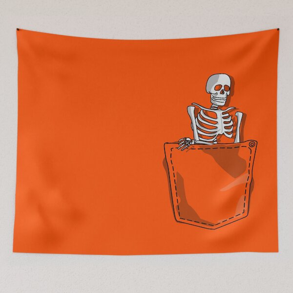 Item preview, Skeleton in my Pocket - Halloween Orange Pocket Design designed and sold by Fun Funky Designs.