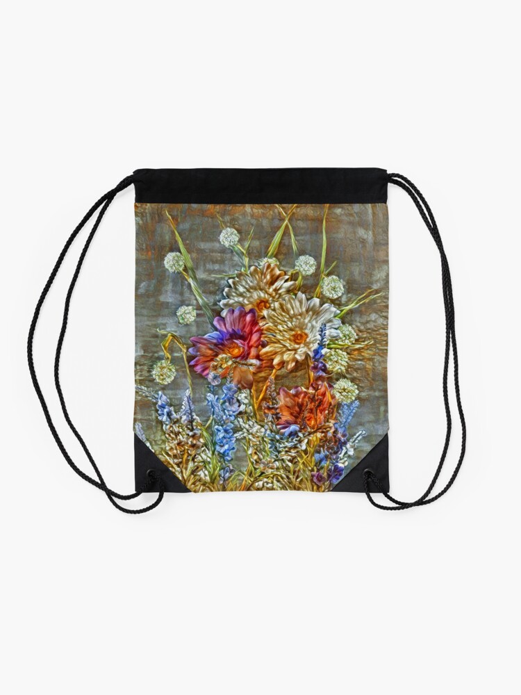Alternate view of Flowers Drawstring Bag