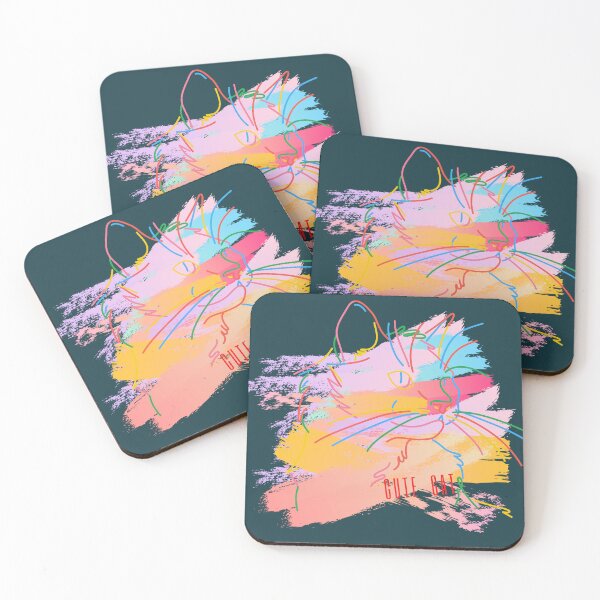 Item preview, A cat with colorful background designed and sold by Cherrydsnshop.
