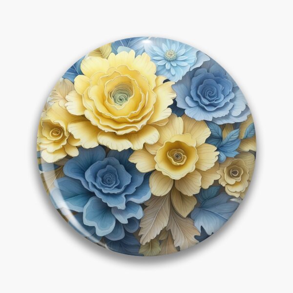 Item preview, 3D Blue and Yellow Flowers designed and sold by chantahlia.