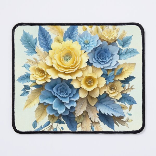 Item preview, 3D Blue and Yellow Flowers designed and sold by chantahlia.