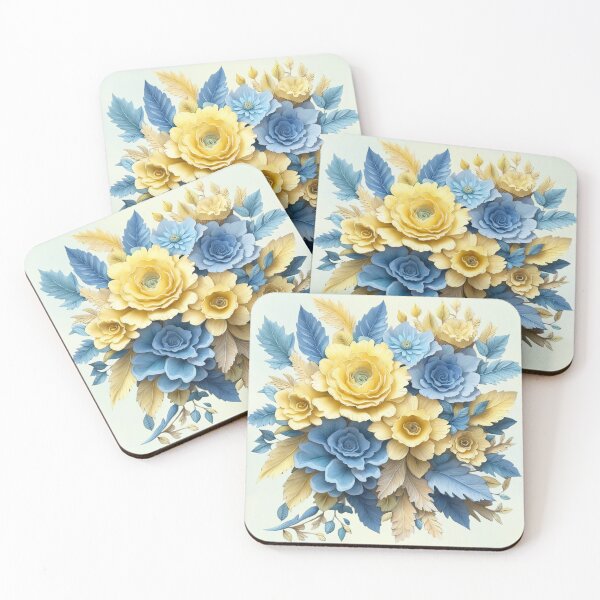 Item preview, 3D Blue and Yellow Flowers designed and sold by chantahlia.