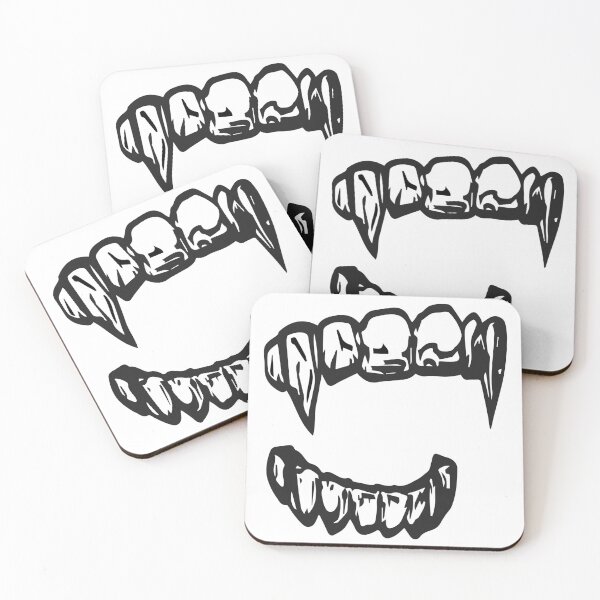 Item preview, Mysterious Black Ink Vampire Teeth Art | Gothic Fangs Illustration designed and sold by InkStation24.