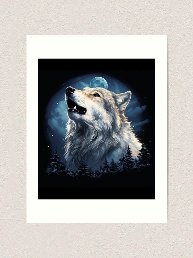 Arctic wolf face Art Print