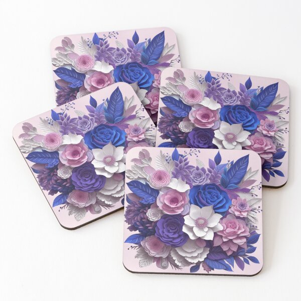 Item preview, 3D Royal Blue, Purple and Pink Flowers designed and sold by chantahlia.