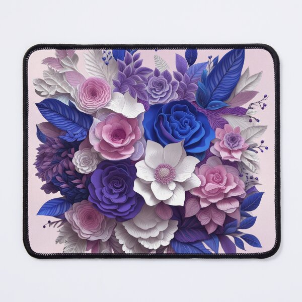 Item preview, 3D Royal Blue, Purple and Pink Flowers designed and sold by chantahlia.
