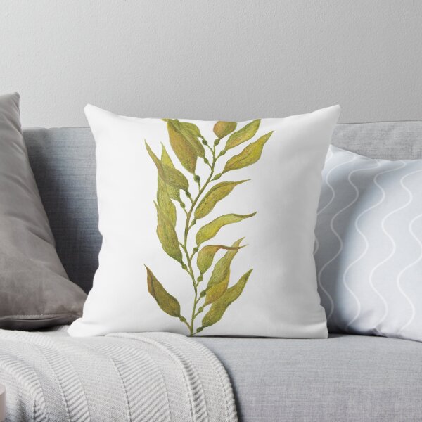 watercolour kelp Throw Pillow