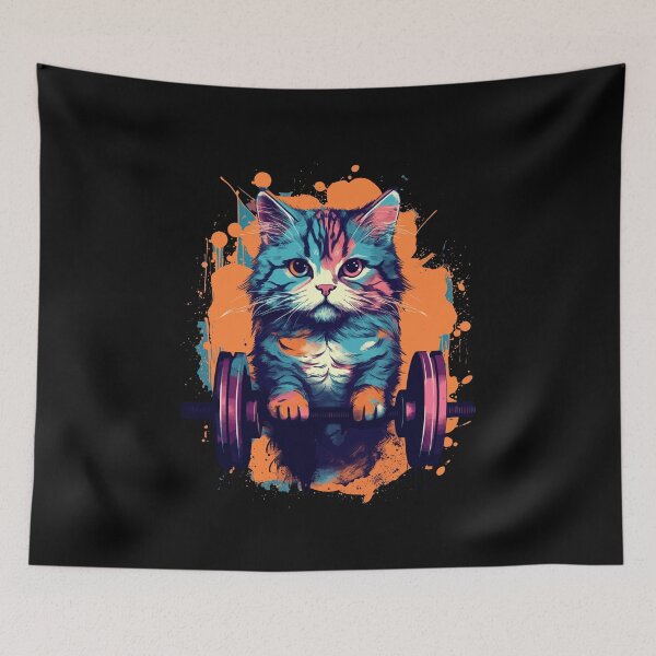 Artikelvorschau, Geschenk für Fitnessstudio, Workout oder Fitness. Lustige Katze im Fitnessstudio entworfen und verkauft von KsuAnn.