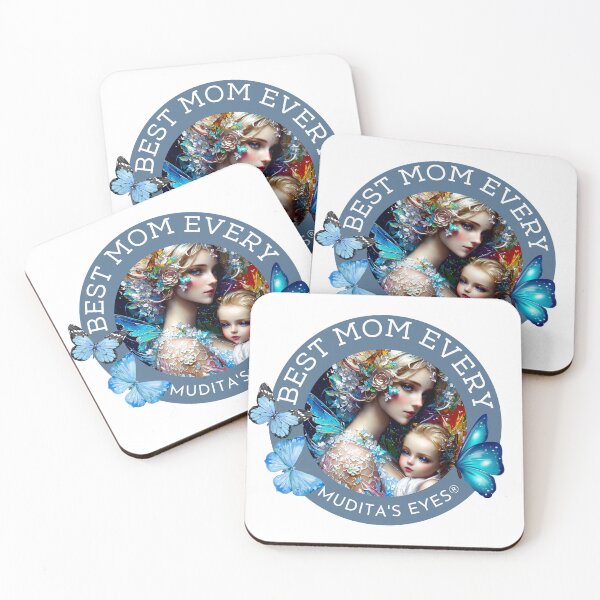 Item preview,   Beautiful " Best mom ever"  Blue Divine Mother and  Dragonflies Baby  Sticker designed and sold by MuditasEyes.