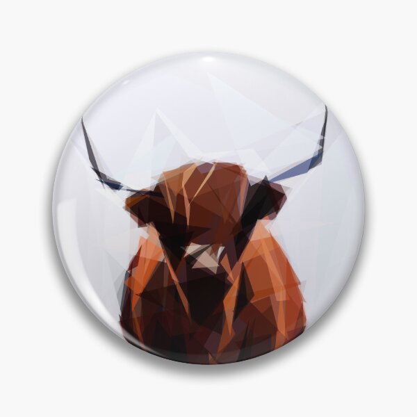 Item preview, Highland cow in the snow.  Image created using geometric shapes designed and sold by EdgyEdgeArt.