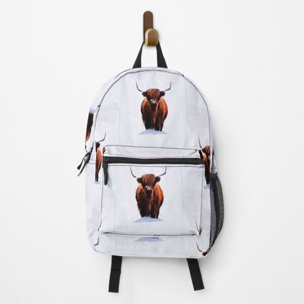 Item preview, Highland cow in the snow. Image created using geometric shapes designed and sold by EdgyEdgeArt.