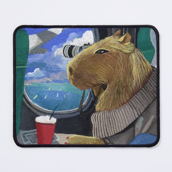 Item preview, Capybara travelling on a plane designed and sold by Ekaterina Khozatskaya.