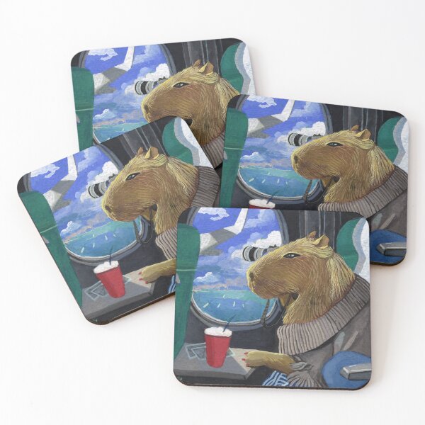 Item preview, Capybara travelling on a plane designed and sold by Ekaterina Khozatskaya.
