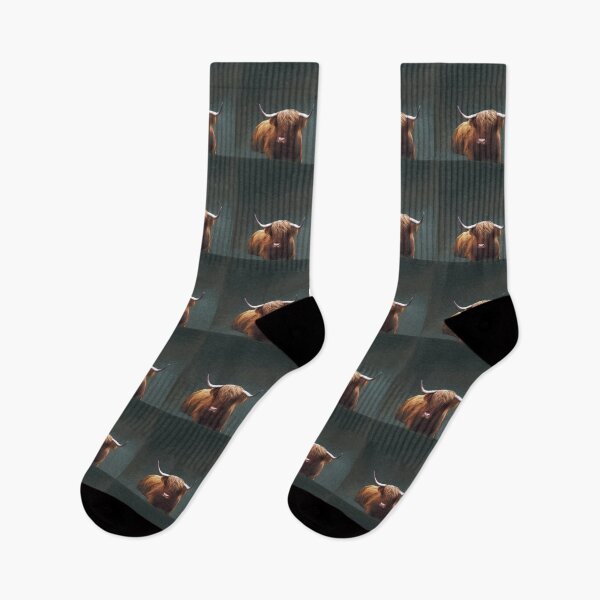 Item preview, Highland cow relaxing peacefully. Image created using geometric shape designed and sold by EdgyEdgeArt.