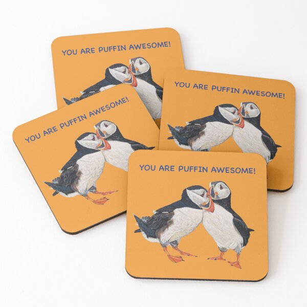 Item preview, You are Puffin Awesome fun Puffin couple pastel art designed and sold by IslesArt.