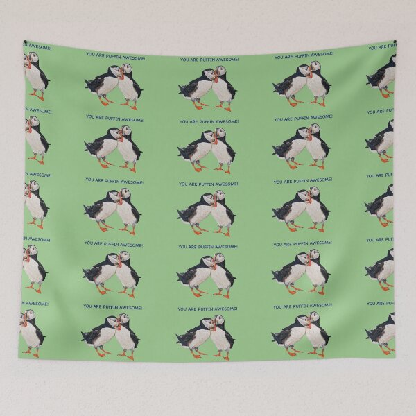 Item preview, You are Puffin Awesome fun Puffin couple pastel art designed and sold by IslesArt.