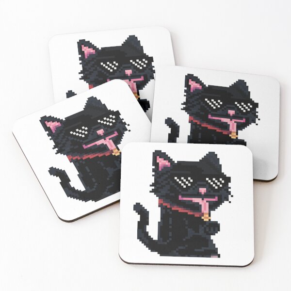 Item preview, Pixel Purrfection - Black Cat Pixel Art: A Quirky Tribute to Feline Charm designed and sold by Kanchirapat.
