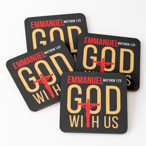 Item preview, Emmanuel God with us, Jesus cross Bible verse quote designed and sold by john316store.