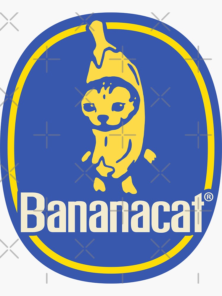 "Banana Cat MEME Happy Cat Banana Brand Pack" Sticker for Sale by