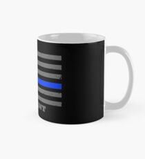 Polizei Sergeant Thin Blue Line amerikanische Flagge Tasse (Standard)