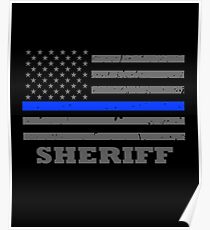 Sheriffs Office Thin Blue Line Flag Poster
