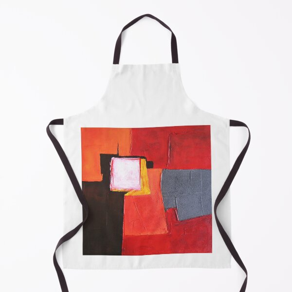 Item preview, Abstract Painting Red and Black Colors - Modern Expressive Geometry - White Square designed and sold by InfinityDsigns.