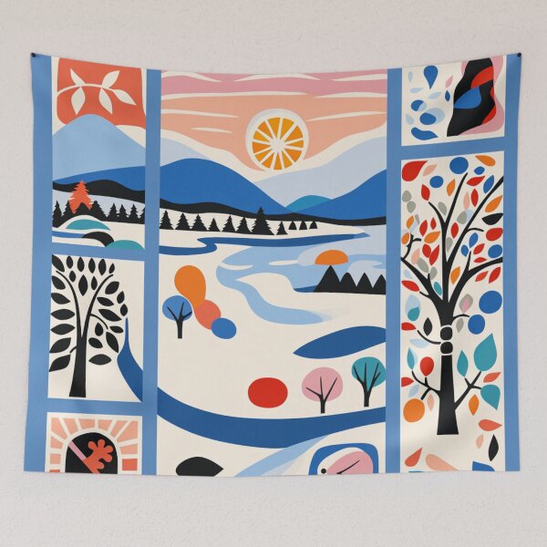 Item preview, Snowy landscape outside the window designed and sold by AI-G-I-.