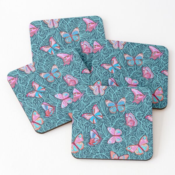 Item preview, Butterfly Art Nouveau in Pink and Blue  designed and sold by micklyn.
