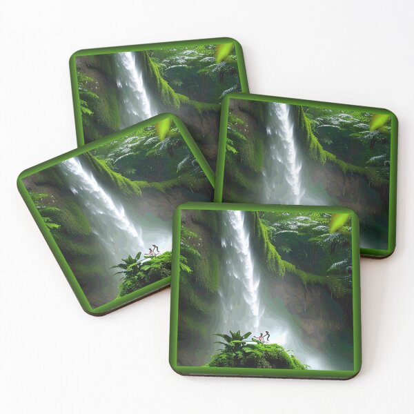 Item preview, waterfall abstract landscape 2023 tileartwork designed and sold by tileartwork.