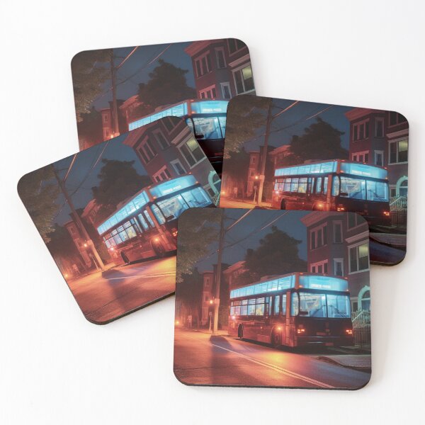 Item preview, A bus stopped at night designed and sold by isBotStore.