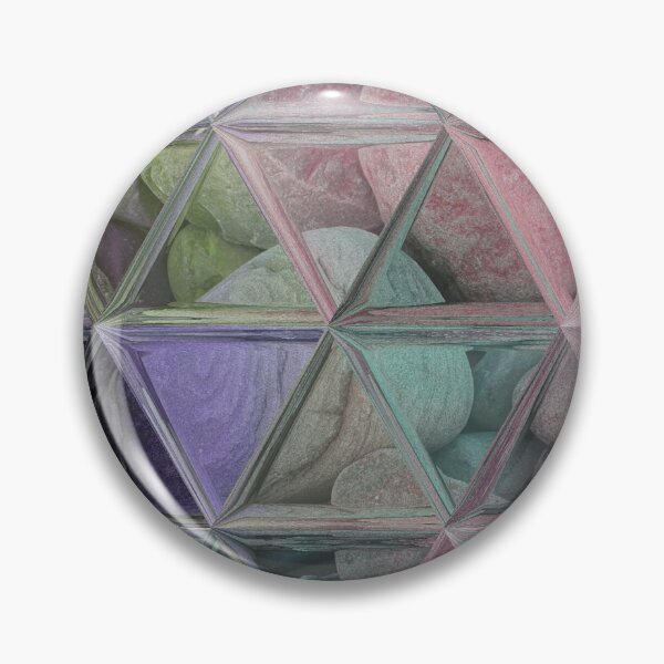 Item preview, Geometric Abstract Art Maximalist Style Triangles Mosaic over Colorful Beach Pebbles 1 of 4 designed and sold by Beachy.