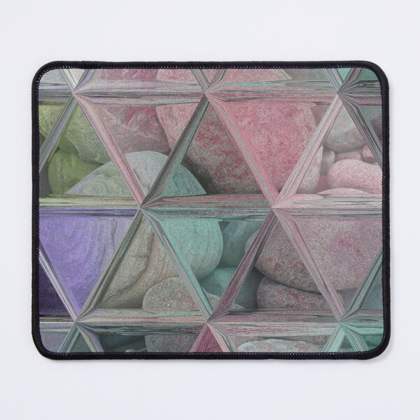 Item preview, Geometric Abstract Art Maximalist Style Triangles Mosaic over Colorful Beach Pebbles 1 of 4 designed and sold by Beachy.