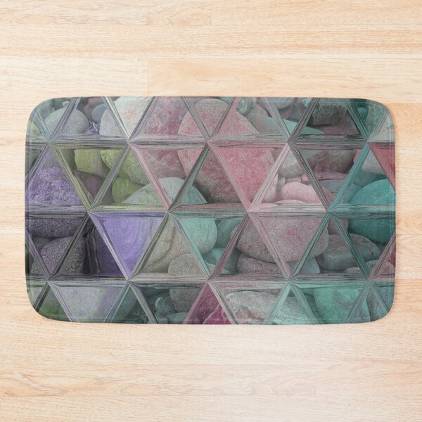Item preview, Geometric Abstract Art Maximalist Style Triangles Mosaic over Colorful Beach Pebbles 1 of 4 designed and sold by Beachy.