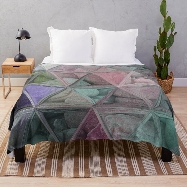 Item preview, Geometric Abstract Art Maximalist Style Triangles Mosaic over Colorful Beach Pebbles 1 of 4 designed and sold by Beachy.