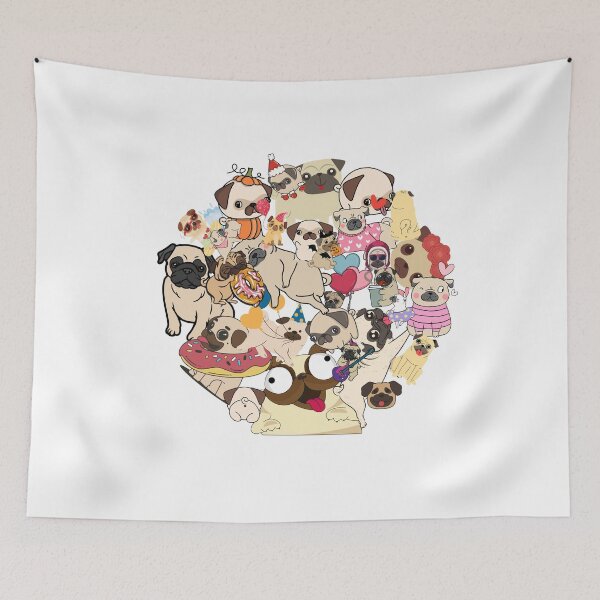 Item preview, cute pug sticker pack  designed and sold by DeluxBee.
