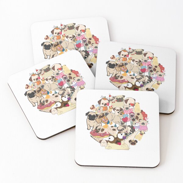 Item preview, cute pug sticker pack  designed and sold by DeluxBee.