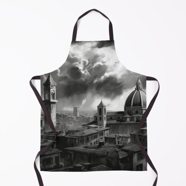 Item preview, A city with the dome of a church in black and white designed and sold by isBotStore.