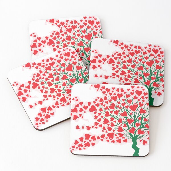 Item preview, Tree and Leaves in the Form of Hearts - Wind - Valentine Red Color designed and sold by InfinityDsigns.