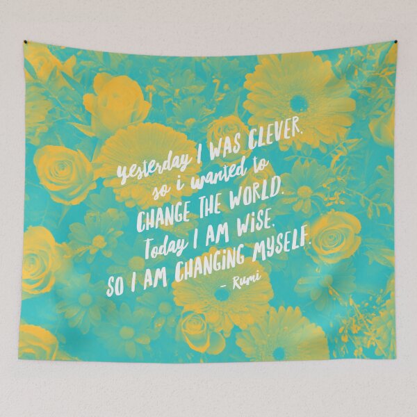 Item preview, Psychedelic Aesthetic Rumi Poem - Yesterday I was Clever, So I Wanted to Change the World designed and sold by Trish Dish.