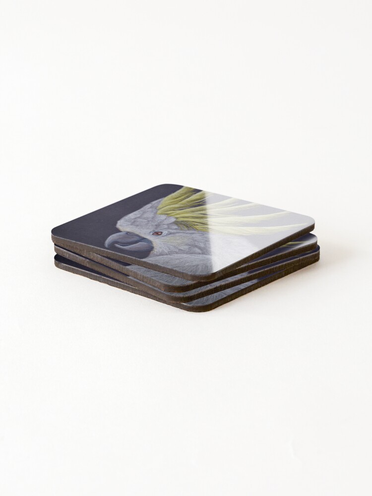 Thumbnail 4 of 5, Coasters (Set of 4), Cocky designed and sold by RabbityAnns.