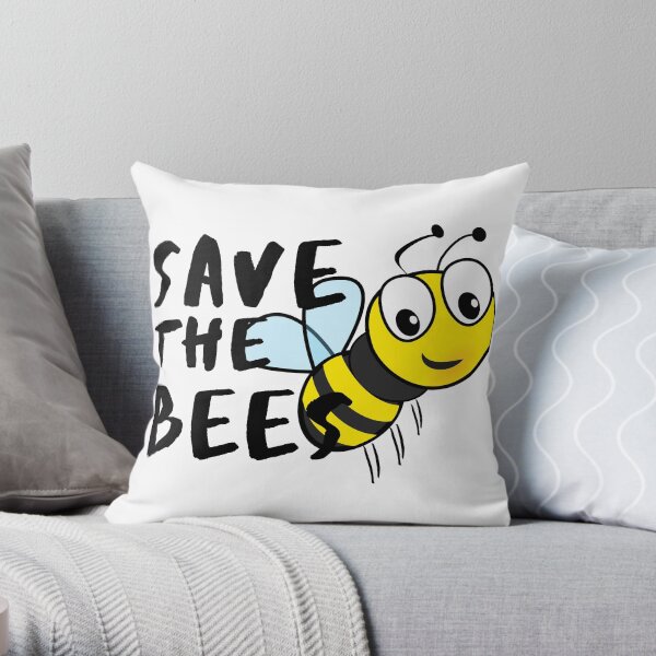Save the Bees! Sweet Bee Vegan Gift Idea Throw Pillow
