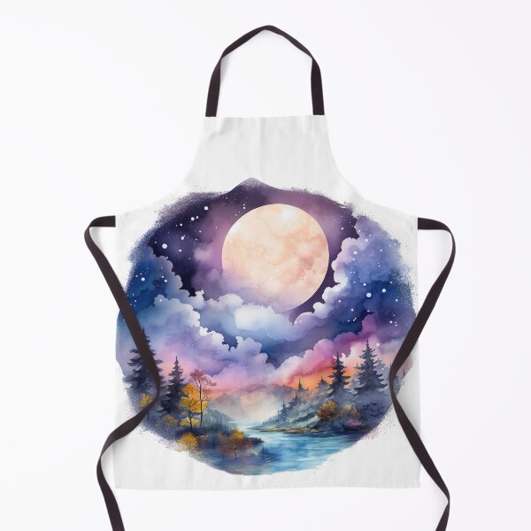 Item preview, Watercolor Magical Moon Landscape designed and sold by Nioon.