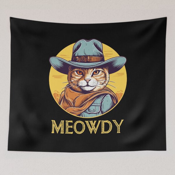 Item preview, Funny Cat Cowboy Cowgirl Meow Howdy Meowdy designed and sold by KsuAnn.