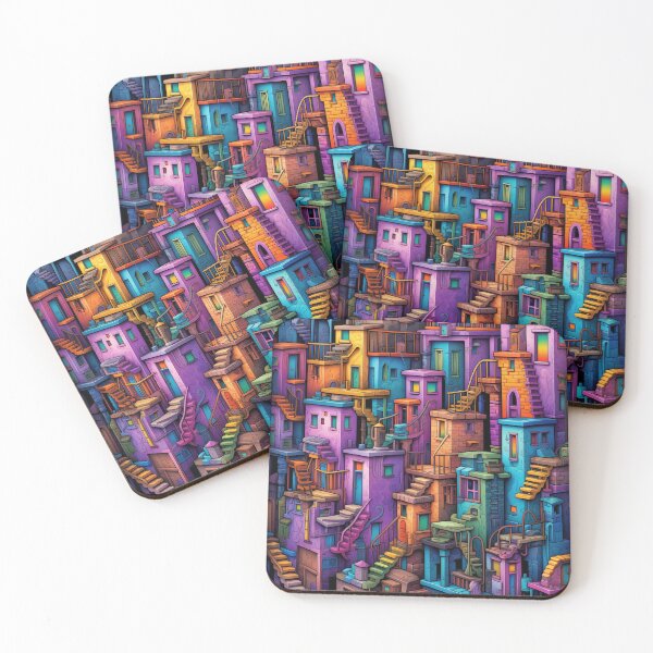 Item preview, Urban dreamscape series - houses and stairs  designed and sold by Adriano Carrideo.