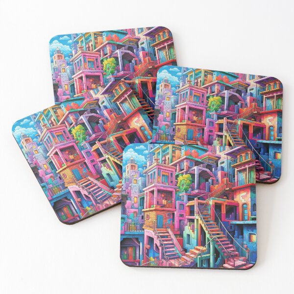 Item preview, Urban dreamscape series - houses and stairs  designed and sold by Adriano Carrideo.