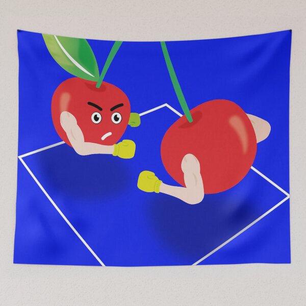 Aperçu de l'œuvre Fruit Fight Night : Cerises dans le ring créée et vendue par FunkyFedeli.