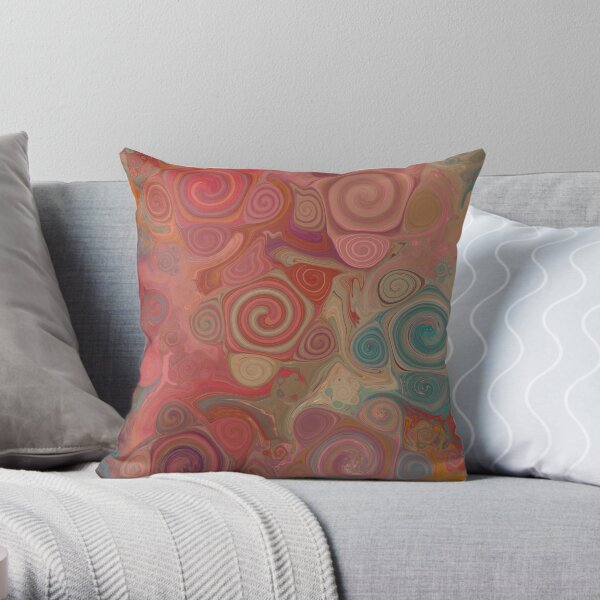 Tie Dye Swirl Geodes Abstract 071723 Throw Pillow