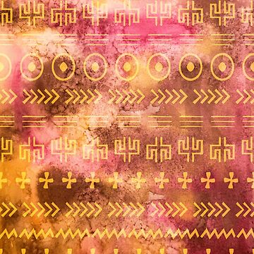 Artwork thumbnail, Watercolor Mudcloth Pattern Modern African by heartsake