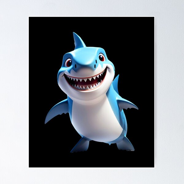 Item preview, Cute shark predator ocean teeth apex swim hunt designed and sold by w1ckerman.